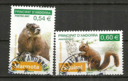 La Marmotte & L'écureil Roux.  Deux Timbres Oblitérés  1 ère Qualité - Used Stamps