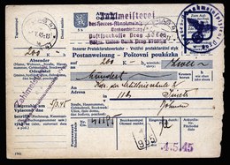 A5661) Böhmen & Mähren Überroller Postanweisung Prag 4.5.1945 - Briefe U. Dokumente