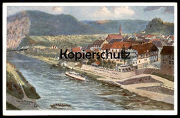 ALTE KÜNSTLER POSTKARTE NECKARGEMÜND HOTEL ZUR PFALZ SIGN. FRANZ FRANKL MÜNCHEN Ansichtskarte AK Postcard - Neckargemuend