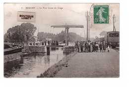 62 Beuvry Le Pont Levant Du Rivage Train Locomotive Carte Rare Cpa Carte Animée Animation - Beuvry