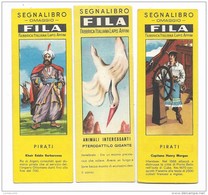 3 SEGNALIBRI FILA PIRATI E ANIMALI INTERESSANTI - CM. 11X4 - Bookmarks
