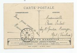 Pub Publicité Tramways De Marseille Ligne Cours  St Louis Madrague De Montredon 1909 - Werbepostkarten