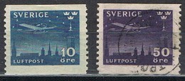 Serie Completa AEREO Luftpost SUECIA, Sverige 1930,  Yvert  Num 4-5 */º - Gebraucht