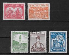 BULGARIE - 1935 - YVERT N°273/277 ** MNH - COTE  = 75 EUR. - Nuovi