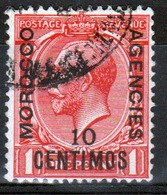 Morocco Agencies 1914 George V 10 Cent On 1d Scarlet Single Stamp. - Morocco Agencies / Tangier (...-1958)