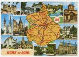 {79792} 28 Eure Et Loir , Carte Et Multivues ; Lunet , Brou , Dreux , Nogent Le Rotrou , Chartres , Châteaudun , Epernon - Cartes Géographiques