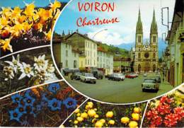 38 - VOIRON : Vue Sur L'Eglise Saint Bruno ( Commerces Automobiles ) CPSM Grand Format - Isère - Voiron