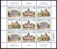 Serbia 2018 Jewish Sacral Architecture, Synagogues, Religions, Ashkenazi, Jews, Judaica, Building, Mini Sheet MNH - Jewish