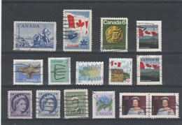 Canada Flag Queen Elizabeth King George Fauna Collection Of 15 Stamps Used - Verzamelingen