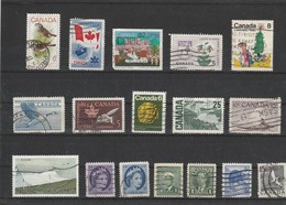 Canada Flag Queen Elizabeth King George Bird Fauna Christmas Collection Of 17 Stamps Used - Sammlungen