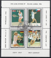 DPR Korea 1986 Sc. 2584abcd  Tennis  Kim Uk Suk Lendi Graf Becker Sheet Perf. CTO - Unused Stamps