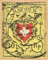 1850 RAYON II TIMBRE OBLITERE C/.S.B.K. Nr:16II. Y&TELLIER Nr:15. MICHEL Nr:8II. - 1843-1852 Timbres Cantonaux Et  Fédéraux