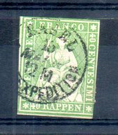 Suisse. Helvetia Assise. 40 R Vert. Marges Touchées - Used Stamps