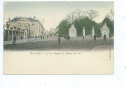 Bruxelles Rue Royale Et Entrée Du Parc ( 1900 Couleur ) - Cafés, Hôtels, Restaurants