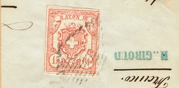 1852 RAYON III TIMBRE OBLITERE SUR FRAGEMENT. C/.S.B.K. Nr:20. Y&TELLIER Nr:23. MICHEL Nr:12. - 1843-1852 Federal & Cantonal Stamps