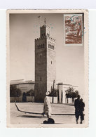 Sur Carte Postale Deux Timbres Maroc: 3 F Brun Fès Et 1 F. Brun Forôts Cédres. CAD Bleu 1947. (748) - Covers & Documents