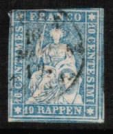 SWITZERLAND  Scott # 26 F-VF USED IMPERFORATE (Stamp Scan # 421) - Oblitérés