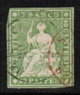 SWITZERLAND  Scott # 29 F-VF USED IMPERFORATE (Stamp Scan # 421) - Used Stamps