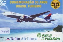 Télécarte  JAPON * DELTA AIRLINES *  (2524)  AVIATION * AIRLINE Phonecard  JAPAN AIRPLANE * FLUGZEUG - Avions