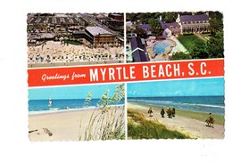 Cpm - Greetings From Myrtle Beach - South Carolina SC - Cheval Cavalier Piscine Chapiteau Manège Parc Attraction - Myrtle Beach