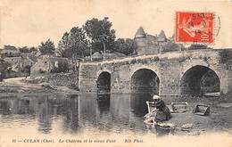 Culan      18        Le Château Et Le Vieux Pont. Lavandière       ( Voir Scan) - Culan