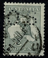 Ref 1234 - 1915 Australia 2d KGV Used Kangeroo Stamp - Official Perfin SG O43 - Gebruikt