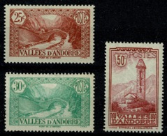 Ref 1234 - Andorra Mint Stamps SG F32 F33 & F38 - Cat £33+ - Ongebruikt