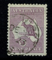 Ref 1234 - Australia 1916 9d Kangeroo Stamp SG 39 - Fine Used Cat £11+ - Usados