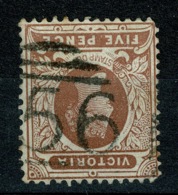 Ref 1234 - Australia Victoria 5d Stamp - Numeral Postmark 156 Mansfield - Rated RR? - Used Stamps