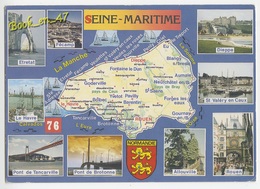 Delcampe - {79799} 76 Seine Maritime , Carte Et Multivues ; Fécamp , Etretat , Dieppe , Allouville , Le Havre , Rouen , - Landkarten