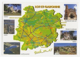 {79815} 47 Lot Et Garonne , Carte Et Multivues ; Duras , Casteljaloux , Nérac , Penne D' Agenais , Villeneuve Sur Lot - Cartes Géographiques