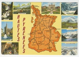 {79818} 65 Hautes Pyrénées , Carte Et Multivues ; Gavarnie , Cauterets , Lourdes , Tarbes , Argelès Gazost - Cartes Géographiques