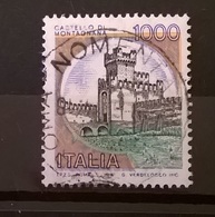 1980 SERIE CASTELLI D' ITALIA VARIETA COLORE ARANCIO FUORI REGISTRO CASTELLO DI MONTAGNANA - Varietà E Curiosità