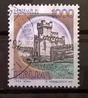 1980 SERIE CASTELLI D' ITALIA VARIETA COLORE ARANCIO FUORI REGISTRO CASTELLO DI MONTAGNANA - Varietà E Curiosità