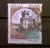 1980 SERIE CASTELLI D' ITALIA VARIETA COLORE ARANCIO FUORI REGISTRO CASTELLO DI MONTAGNANA - Varietà E Curiosità