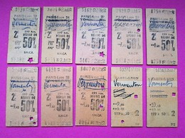 10 Anciens TICKETS BILLETS  " SNCF "  2° Classe - PARIS Gare De Lyon / Vermenton - TBE 1958 à 67 - Non Classés