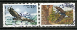 Oiseaux D'Andorre:Le Vautour & L'Hirondelle,  2 Timbres Oblitérés,1 ère Qualité, Oblitération Ronde. - Used Stamps