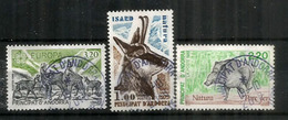 Faune D'Andorre: L'Isard Des Pyrénees , Sanglier,  3 Timbres Oblitérés,1 ère Qualité, Oblitération Ronde. - Used Stamps