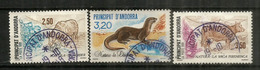 Faune D'Andorre: Loutre,Vache Pyrénéenne,Mouton.  3 Timbres Oblitérés,1 ère Qualité, Oblitération Ronde. - Usati