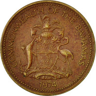Monnaie, Bahamas, Elizabeth II, Cent, 1974, Franklin Mint, U.S.A., TTB, Laiton - Bahamas