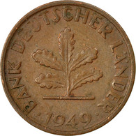 Monnaie, République Fédérale Allemande, Pfennig, 1949, Karlsruhe, TB+, Copper - 1 Pfennig