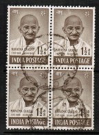 INDIA  Scott # 203 VF USED BLOCK Of 4 (Stamp Scan # 422) - Gebruikt