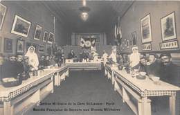 75008-PARIS- GARE- SAINT-LAZARE- CANTINE MILITAIRE DE LA GARE ST-LAZARE- STE FRANCAISE DE SECOURS AUX BLESSES MILITAIRES - Stations, Underground