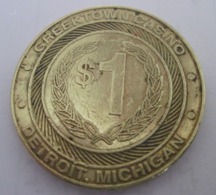 GREEKTOWN CASINO, DETRIOT, TOKEN  1$, - Casino