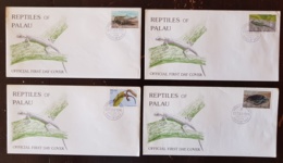 PALAU Reptiles, Reptile, Crocodile, Tortue Yvert N° 141/44  FDC, Premier Jour - Schildkröten