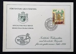 Liechtenstein  1993 Y&T N°1016 Carte Premier Jour Service Philatélique Officiel - Verzamelingen