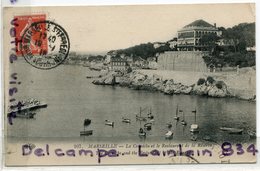 - 107 - MARSEILLE  - La  Corniche, Et Le Restaurant  De La Réserve, Cliché Peu Courante, écrite, BE, 1919, Scans. - Endoume, Roucas, Corniche, Beaches