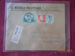 Lettre De 1926 Pour Paris Avec (caisse D Amortissement Et Orphelins).avec Cachet De Cire Au Dos En Recommande - 1921-1960: Periodo Moderno
