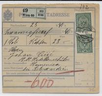 AUTRICHE - 1918 - CARTE COLIS POSTAL De WIEN Avec CENSURE => KAMENICA - Covers & Documents