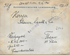 AUTRICHE - 1922 - ENVELOPPE CHARGEE De WIEN => THANN (HAUT-RHIN) - Covers & Documents